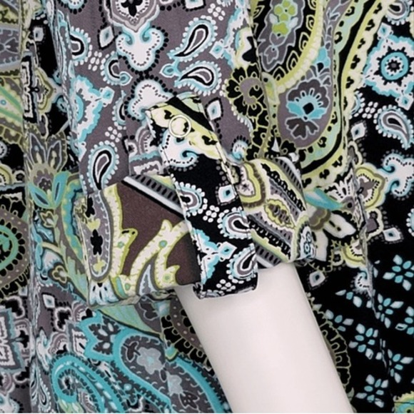 Ruby Rd. Multi Color Lace Up Front Top - Picture 6 of 11